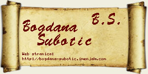 Bogdana Subotić vizit kartica